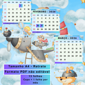 Arquivo Calendário Pequeno Príncipe (2026) - Collab com Coisas de Myca