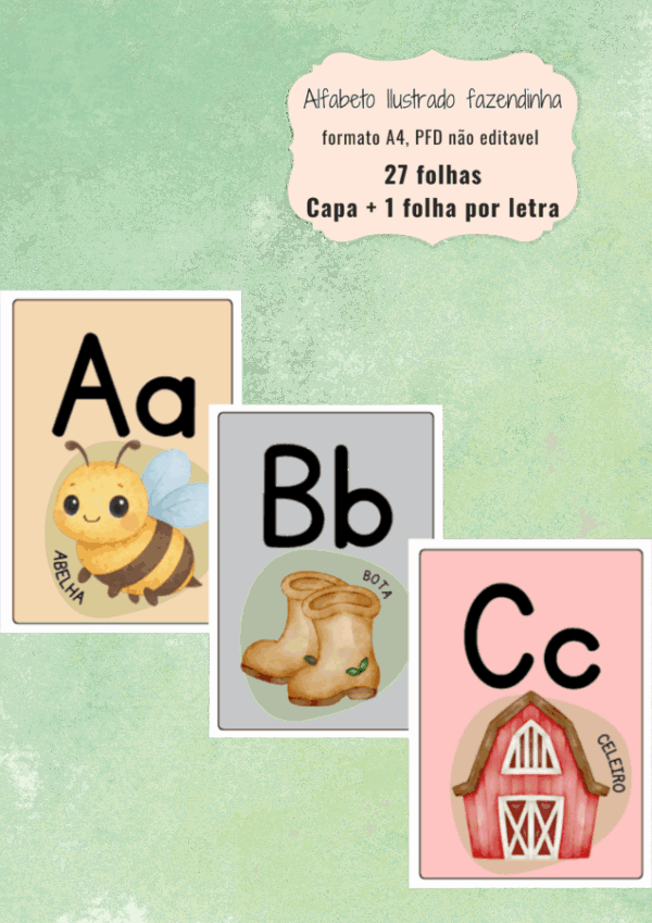Arquivo Alfabeto Ilustrado Fazendinha - Collab com Coisas de Myca