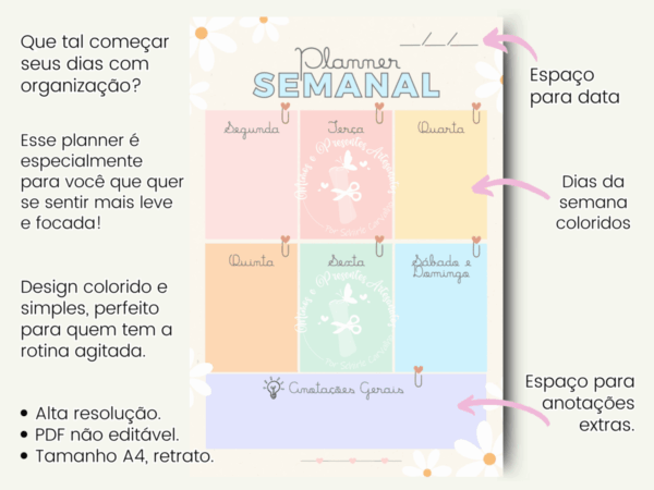 Arquivo Planner Semanal Collors