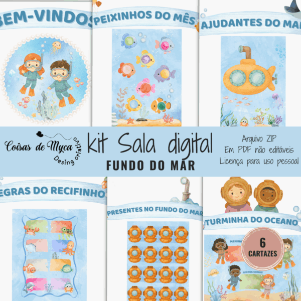 Arquivo Kit Sala Digital Fundo do Mar - Collab com Coisas de Myca