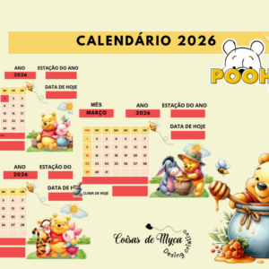 Arquivo Calendário Ursinho Pool (2026) - Paisagem - Collab com Coisas de Myca