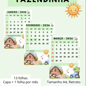 Arquivo Calendário Fazendinha (2026) – Retrato.