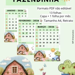 Arquivo Calendário Fazendinha (2026) – Retrato.