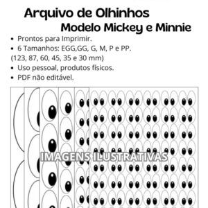 Arquivo de Olhos para Imprimir - Mickey e Minnie.