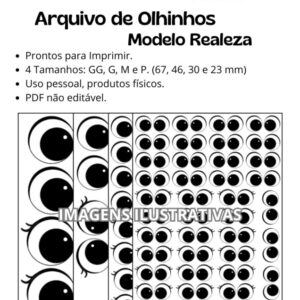Arquivo de Olhos para Imprimir - Modelo Realeza