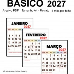 Arquivo Calendário 2027 - Básico - Sem tema.